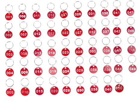 LIFKOME Metal Storage Tags Luggage Id Tags Key Ring Labels Number Each for Suitcases and Key Rings