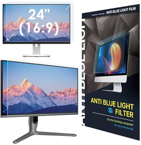 LAMA Anti Blaulichtfilter Schutzfolie für 24 Zoll Monitor, Sichtschutzfolie Blaulicht blockierende Displayschutzfolie, Anti Blue Screen Protector Augenschutz, Blendschutzfolie 16:9 (531 * 298mm)