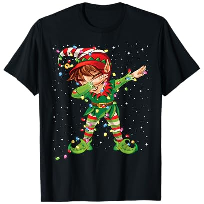 Chapeau de Père Noël avec lutin et neige T-Shirt
