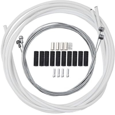 1 pz Cavo del cambio del freno della bicicletta MTB Linea del deragliatore della bici da strada 2,5+2 m Guaina del freno/Guaina del cambio(White)