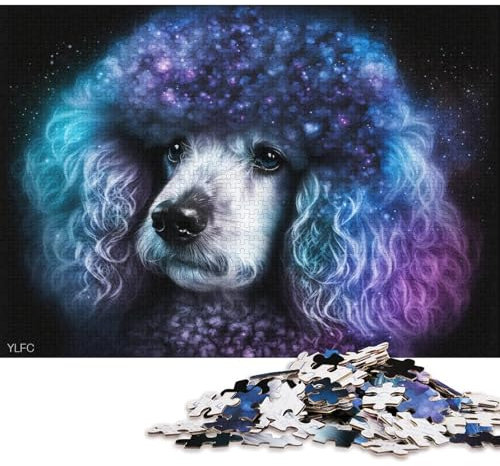 Puzzle Cosmic Animal Pudel, 1000-teiliges Puzzle für Erwachsene, Holzpuzzle für Erwachsene und Kinder ab 12 Jahren, Lernspiele für zu Hause, DIY-Spielzeug (Größe 75 * 50 cm)