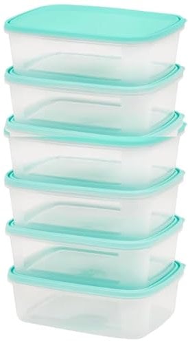 Pluto Packaging Dishwasher safe 1 Litre Airtight Food Storage Containers With Lids Perfect For Meal Prep, Lunch Box Fridge, Freezer & Microwave (4 Containers With Lids)