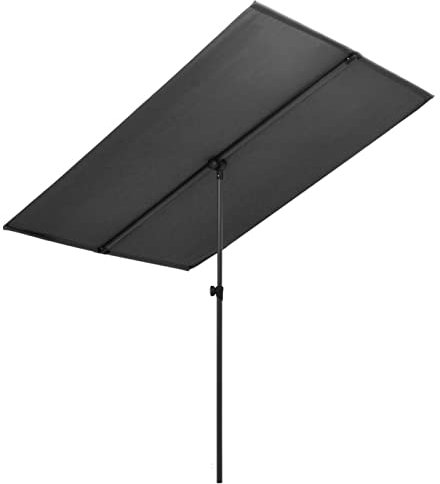 Gecheer Parasol de jardin en aluminium gris anthracite 180 x 110 cm
