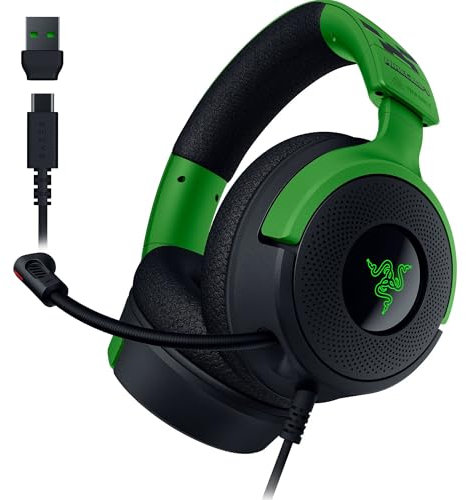 Razer Kraken V4 X Minecraft Edition - Wired USB PC Gaming Headset (TriForce 40mm Drivers, Retractable Cardioid Mic, Surround Sound, Chroma RGB, for PC & console via USB-C) Minecraft