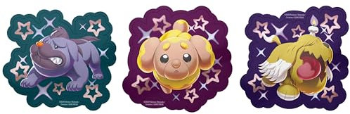 3 x Iridescent Pokémon Stickers, Pokémon Tech Sticker Set, Hefel, Gruff & Mobtiff, Perfect for Laptop, Tablet & More! With Heartforcards® Shipping Protection