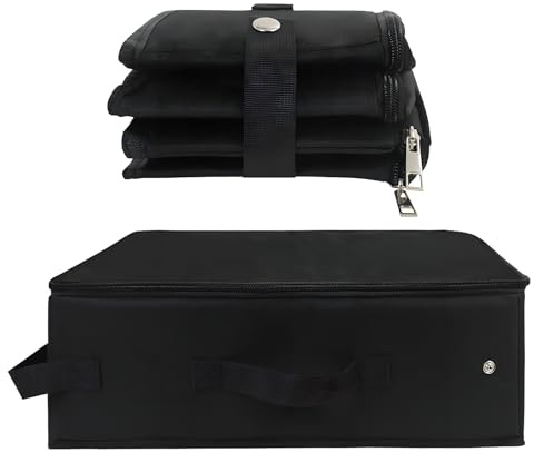 Culinavog Cat Litter Tray, 40×30 cm Collapsible Portable Pet Litter Box, Foldable Box with Lid and Handle for Medium Cats, Waterproof Travel Cat Box for Camping, Outdoor, Toilet (1 Piece, Black)