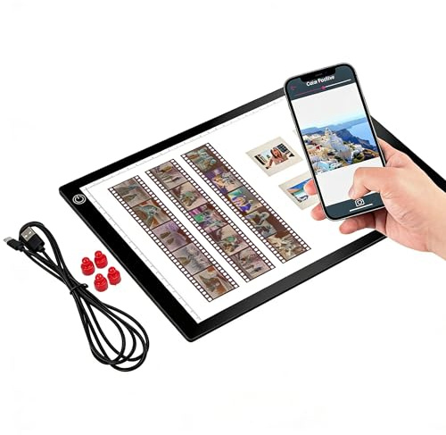 Sxhlseller Leuchtkasten für Dias und Negative, Ideal Zum Scannen Alter Dias und Filme, für Künstlerskizzen, Ultradünner -Leuchtkastenscanner mit 3 Helligkeitsstufen, USB-Stromversorgung,