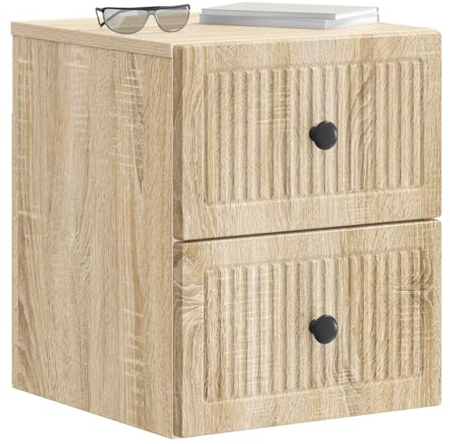 vidaXL Wandmontierter Nachttisch Sonoma-Eiche 33 x 34,5 x 40 cm, Retro Wohnzimmer Stauraum, rechteckige Wandmöbel, platzsparende Schränke, Coole Deko-Organizer