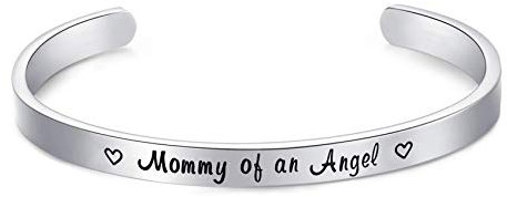 LParkin Mommy of an Angel Armband Infant Loss Memorial Bracelet Remembrance Bracelet (Cuff), 15,2 cm, Edelstahl