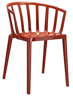 Kartell 5806 Sedia Venice, Policarbonato colorato in Massa o Verniciato con Trattamento Soft Touch, Ruggine, 51 x 75 x 51 cm, 2 unità