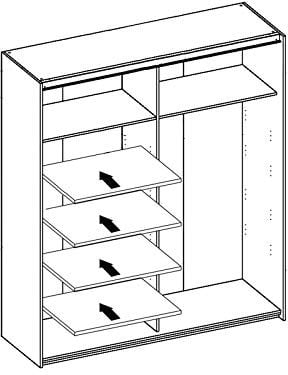 möbelando Schwebetürenschrank Kleiderschrank Schiebetürenschrank Schrank Schlafen Fred I Sonoma-Eiche