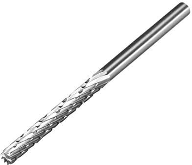 sourcing map Fraise Rotative Lime rotative HSS acier rapide outil rotatif forme cylindre denté à double coupe diamètre de tige 3 mm diamètre de coupe 3 mm