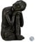Relaxdays Buddha Figur geneigter Kopf, XL 60cm, Asia Gartenfigur, Dekofigur Wohnzimmer, frost- & wetterfest, dunkelgrau