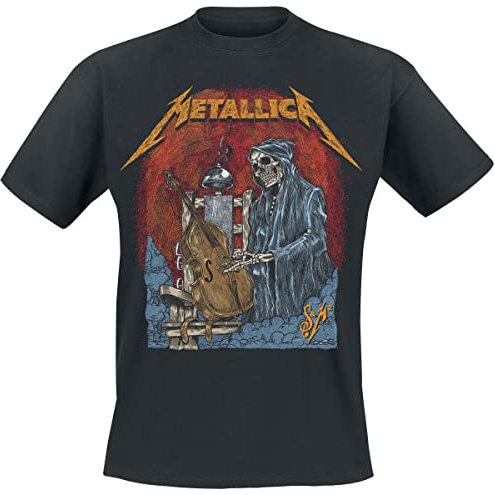 Générique Metallica S&M2 Cello Reaper Homme T-Shirt Manches Courtes Noir 3XL 100% Coton Regular/Coupe Standard