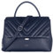 David Jones - Damen Umhängetasche - Frau Handtasche Gesteppte PU Leder - Steppmuster Tasche Mittelgroße Schultertasche - Top Griff Henkeltasche Elegante Satchel Crossbody Bag Mode Party - Blau