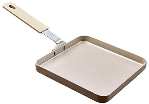 Padella quadrata antiaderente per crepes, con base in acciaio al carbonio resistente Compatibile con l'induzione Per cuocere torte, friggere uova, mini pentole,