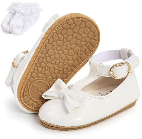 Sehfupoye Bébé Filles Mary Jane Princesse Chaussures bébé Anti-dérapant premières Chaussures de Marche Enfant en Bas âge Infantile en Cuir nœud Papillon prémarcheurs