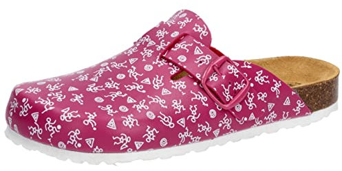 Lico Ciabatte unisex Bioline Clog Print, rosa/bianco, 36 EU