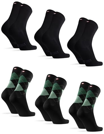 DANISH ENDURANCE Bambus Socken, Business Socken, Anti-Blasen, 3 & 6 Paar | Bambus Business Socken, Bunte Socken, Weich, Atmungsaktiv & Anti-Blasen, für Büro & formelle Anlässe, Unisex