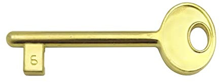 Chiave per SOLO Serrature a Incasso AGB. (CIFRATURA N. 6, Ottonato)