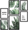 decomonkey | 6er Poster Set mit schwarzem Rahmen | Natur Pflanzen | 4 x DIN A4 & 2 x DIN A3 | Wohnzimmer Schlafzimmer Wandposter Blider Collage Modern Wanddeko Grün Laub Sprüche Motivierende