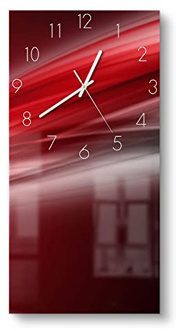 DEQORI Glasuhr | horizontal 30x60 cm | Motiv Energiegeladener Schweif | große XXL Design Uhr aus Glas | leise Wanduhr für Wohnzimmer & Küche | moderne Hingucker Uhr für die Wand