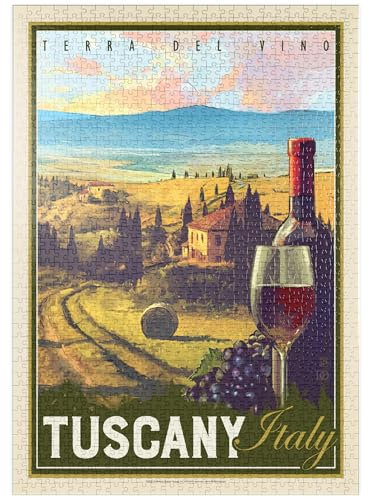 MyPuzzle Italien, Toskana: Terra Del Vino (Weinland), Vintage Poster - Premium 1000 Teile Puzzle - MyPuzzle Sonderkollektion von Anderson Design Group
