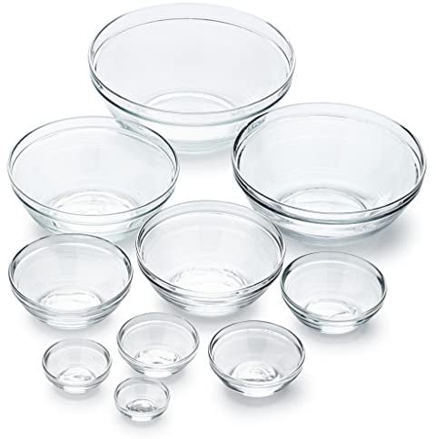 Duralex Gigogne Lot de 10 bols mélangeurs empilables en verre