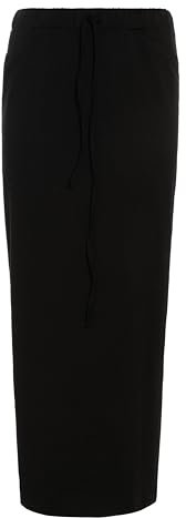KNIT FACTORY - Lily Midirock - Röcke Damen - Knielanger Rock - Bequem und luftig geschnitten - Sommerlichen Look - Freizeitröcke aus Viskose und Elastan - Schwarz - L