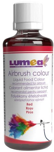 Dekozauber24 Premium Airbrush Lebensmittelfarbe, 90 ml, 19 Farben, essbar, flüssig, starke Deckkraft, Tortendeko Fondant Marzipan (Rot)