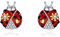 Rote Marienkäfer Ohrstecker Schwarzer Punkt Sterling Silber Schmuck Blume Herz Tier Geschenke für Frauen Lady Bug Liebhaber