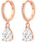 MASOP Creolen Rosegold Hängend Tropfen, Ohrringe Rose Vergoldet mit Anhänger Zirkonia Wassertropfen Braut Ohrringe Schmuck Geschenke für Hochzeiten Geburtstag für Damen Freundin Frauen Mädchen