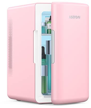 AstroAI Mini Fridge 6 Litre / 8 Can | Cooler and Warmer | AC/DC | Small Fridge for Bedrooms, Car, Drinks, Beauty, Skincare, Travel (Rose Pink)