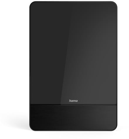HAMA | Antena Interior Pro (para Dab+, Dab, DVB-T2, FM Activa, Ganancia automática, recepción de Radio analógica (FM), Ganancia de señal Ajustable, Posicionamiento versátil) Color Negro