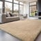 Sour Lemon Hochflor Teppich Beige Teppich Wohnzimmer 240x300 Waschbar Anti-Rutsch Extra Große Teppiche Schlafzimmer Flauschige Moderne Teppiche Matte Teppichen für Schlafzimmer Kinderzimmer