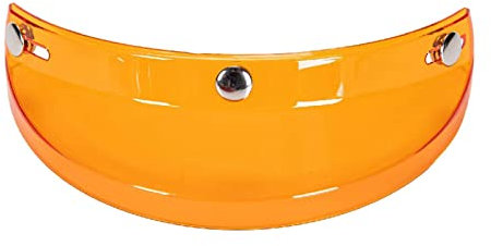 Dickly Visiera per Casco, 3 Bottoni a Scatto per Parti di Semicaschi Sostituzione Facile Da Installare, Arancio trasparente