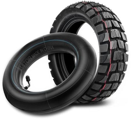 Amitor 10 x 3 E Scooter Reifen mit Schlauch, 255x80 Off-Road Ersatzreifen Abriebfest & Rutschfest, 10x3 Schlauch Verdicktem Butylkautschuk mit Hoher Elastizität, 10 Zoll E Roller Reifen Schlauch Set