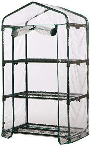 Invernadero de 1/3 – Refugio para plantas, casa de cultivo de plantas pequeñas, hortícola resistente, lámina transparente para proteger las plantas, 27.17 x 19.29 x 61.02 pulgadas