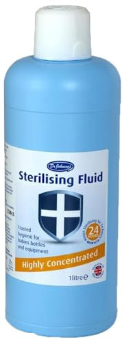 Dr Johnsons Highly Concentrated Sterilising Fluid 1L Pack of 1 Multipurpose Household Baby Bottles Industrial Equipment Desinfectant with Welari Thank You Card | (1pack) (1litre)