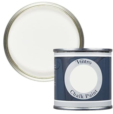 Vintro Paint | White Chalk Paint | Furniture Paint | Shabby Chic | Ultra Matt Finish | 125ml (Crystal - White, 125ml)
