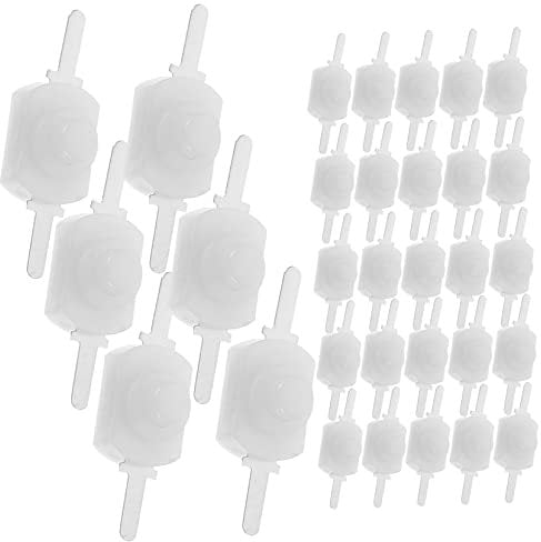 Anneome 50 Mikroschalter Einrastender Druckknopf Mini-taschenlampe Knöpfe Jackbox- Sperren Lichtschalterschloss Druckschalter Für Steckdose An Aus Abs Weiß
