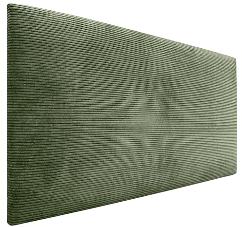 DHOME Kopfteil in unifarbenem Cord, hohe Qualität, modernes gepolstertes Kopfteil, Luxus-Bett, gepolstertes Schlafzimmer (Waldgrün, 95 cm)