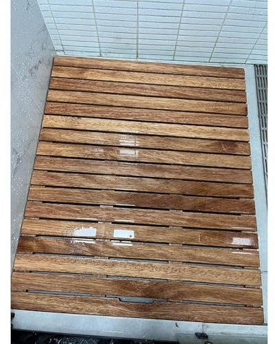 Tappetino da bagno in moquette, tappetino da doccia in legno for doccia interna, tappetino da bagno ad asciugatura rapida/pavimento for piscina all'aperto for roulotte, poggiapiedi antiscivolo da 5 cm