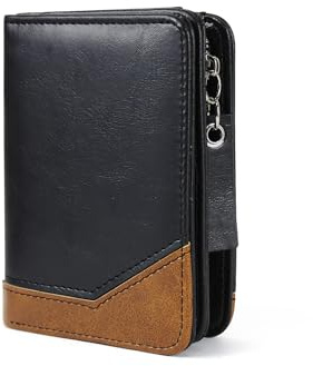 AdiStylinno Portefeuille Homme - PU Cuir Minimaliste Porte Monnaie Homme Porte Carte Bancaire avec Fenêtre D'identité - Compartiment pour Pièces de Monnaie et Compartiments pour Cartes