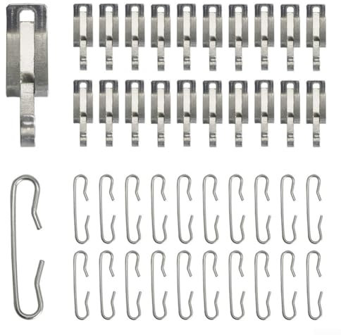 Juego de 40 clips de calefacción para canalones de forma segura con abrazaderas de aluminio y espaciadores