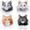 COM-FOUR® 4X Taschenwärmer wiederverwendbar - Handwärmer mit Katzen Motiv - Wärmepad für kalte Tage und für unterwegs - Wärmeknickkissen (4 Stück - Katze bunt)