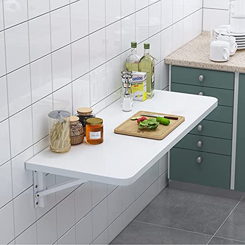 Frühstücksbartisch für die Küche, weiß | Computerarbeitsplätze für die Arbeit im Homeoffice | An der Wand montierter Klapptisch | Klappbarer Schreibtisch für Schlafzimmer, Waschküche, kleine