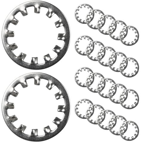 BOUMVID 50 Pièces M12 x 20mm Rondelles de Blocage 304 Acier Inox, Rondelle Dentées Internes, Rondelle à Ressort de Serrage Étoile, Rondelles de Verrouillage à Vitesse Rapide en Acier Inoxydable