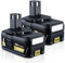 Confezione da 2 batterie agli ioni di litio da 18 V 5,5 Ah P108 per Ryobi 18 V, compatibili con batterie Ryobi P108 P200 P2000 P201 P203 P204 P206 P2060