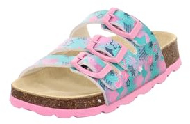 Superfit Mädchen Fussbettpantoffel 1-800113 Hausschuhe, Hellgrün Mehrfarbig 7520, 27 EU